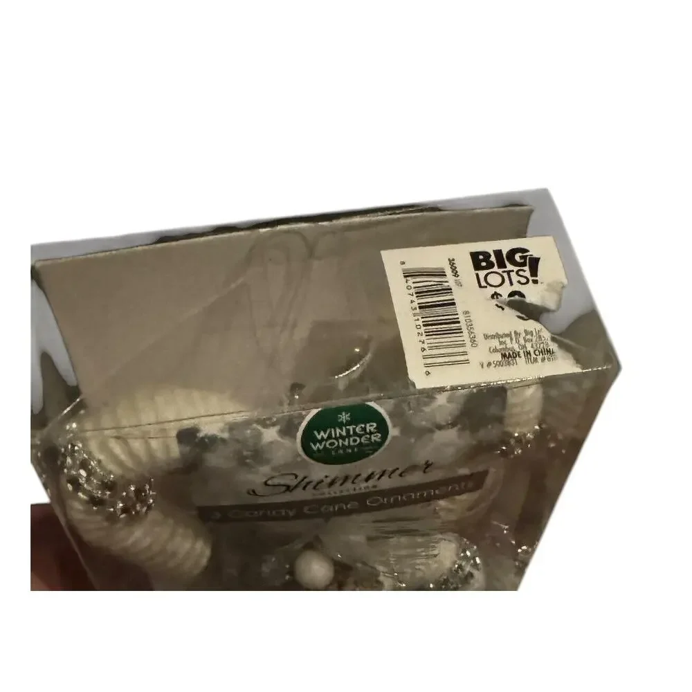 Candy Cane Ornaments (3) Winter Wonder Lane Pinecone‎ Sparkle Christmas NEW